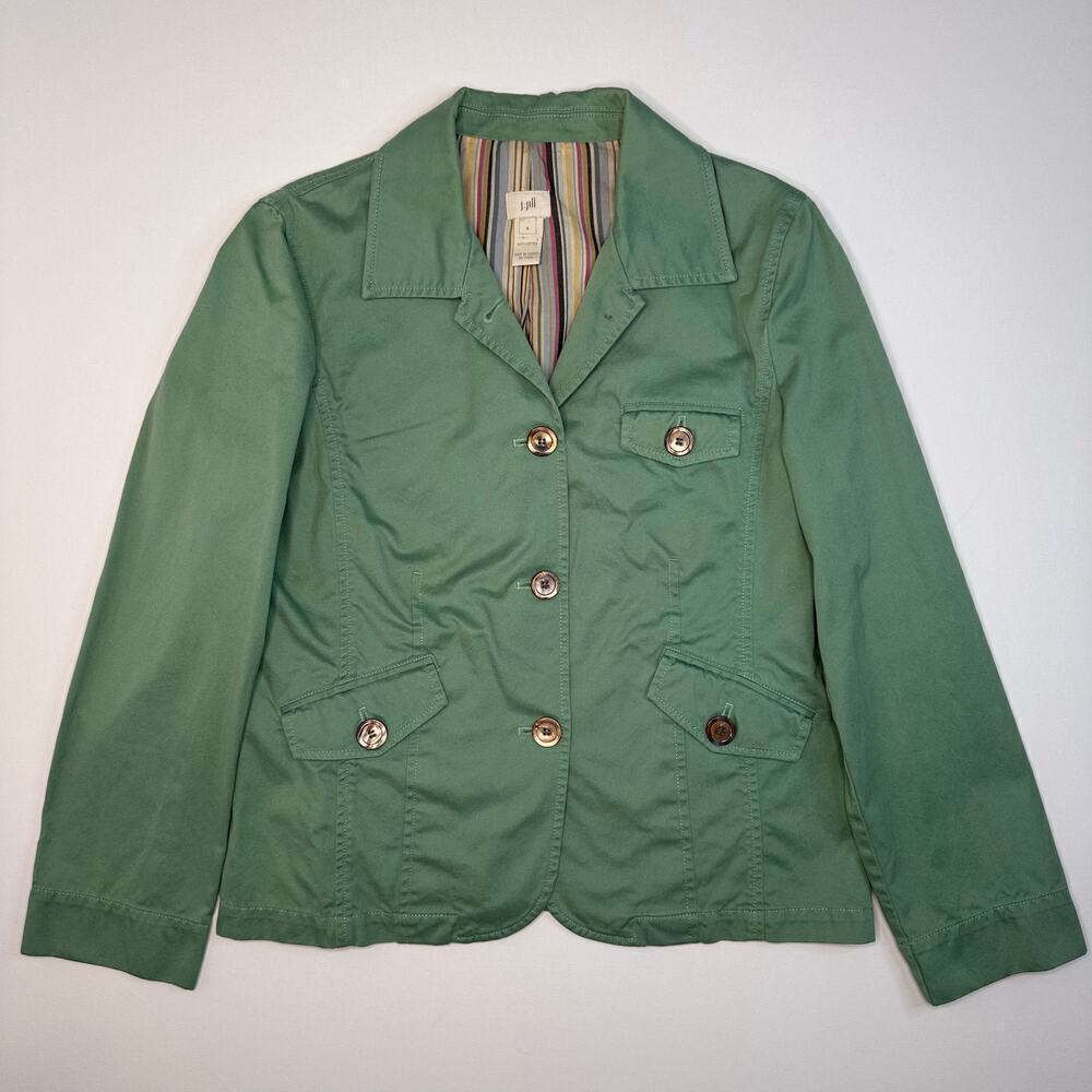 J.Jill Cotton Blazer Jacket in Spring Green